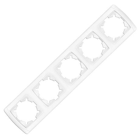 Рамка 5 постов Маргарита горизонтальная белая - 1084 Союз