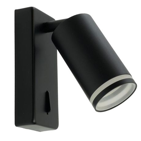 Светильник ДБО GU10 без лампы наклонный с выключателем черный - ML1620 48810 FERON