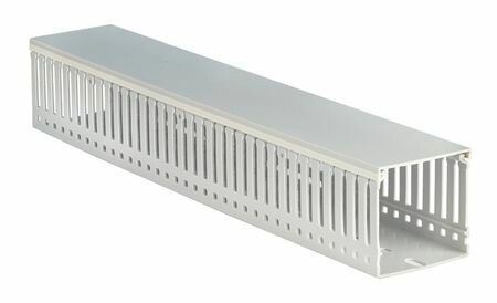 Короб перфорированный RLHF6 100x80, без галогенов, светло-серый - 01130RLHF ДКС