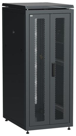 Шкаф напольный сетевой 19' LINEA N 28U 600х800мм передняя распашная перфорированная дверь задняя черный - LN05-28U68-2PP IEK