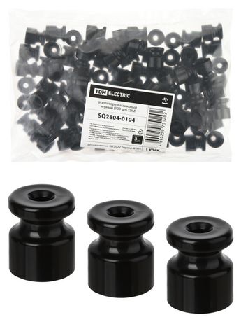 Изолятор пластиковый черный (100 шт) | SQ2804-0104 TDM