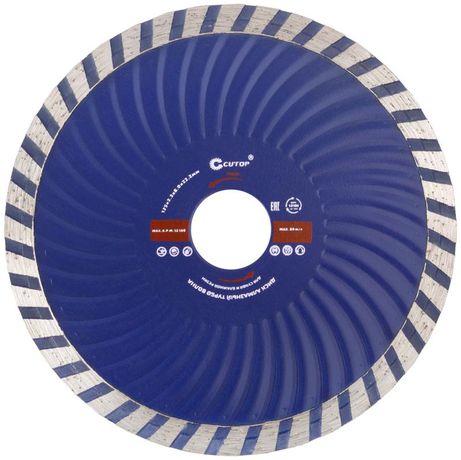 Диск отрезной алмазный турбо волна CUTOP, 125 x 2.3 8.0 22.2 мм - 62-12523 РОС