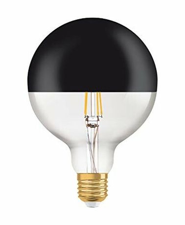Лампа светодиодная LED, прозрачная с зеркальным элементом, Vintage 1906 LED CL GLOBE125 MIRROR BLACK 52 non-dim 7W/827 E27 | 4058075091931 Osram