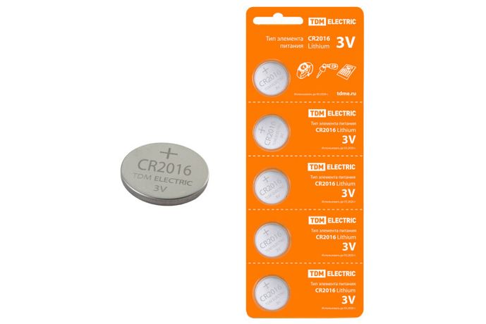 Элемент питания CR2016 Lithium 3V BP-5 | SQ1702-0027 TDM