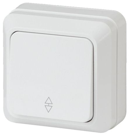 Переключатель Intro Quadro 2-103-01 одноклавишный 10А-250В, IP20, ОУ, белый | Б0053749 ЭРА