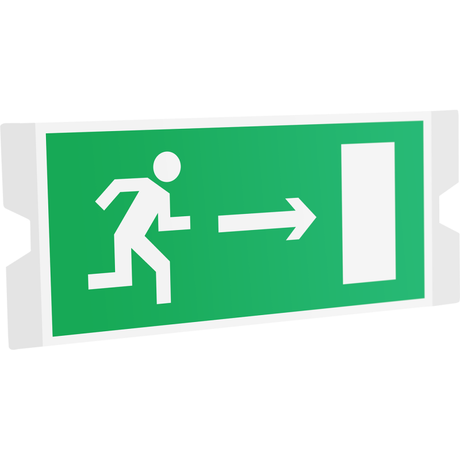 Рассеиватель односторонний ST-46 URAN STANDARD с пиктограммой ПЭУ 002 Выход направо (202х96) | 4502004410 Световые Технологии