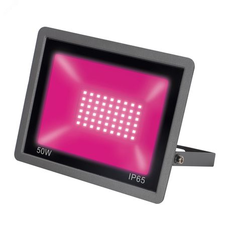 Прожектор светодиодный ULF-P42-50W/SPBR IP65 180-260V BLACK 50Вт 180-260В для растений спектр рассады и досвечивания в период роста черн. Uniel UL-00010384