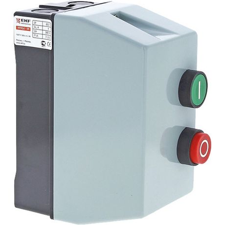 Пускатель магнитный КМЭ(р) 18А катушка управления 380В АС IP65 с кнопками П+С 1НО РТЭ-2355 - ctrp-r-18-380v EKF