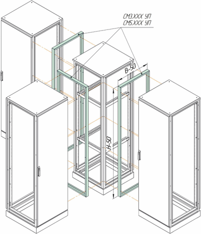 Соединительная рама Метэл-1 IP-31 2000х850мм для углового и Т-образного присоед-ия | СМ3.208УП МЕТЭЛ