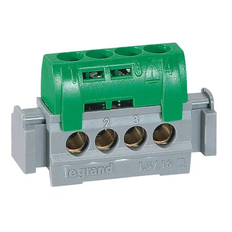 Клемма зеленая 4х1.5-16мм.кв. - 004830 Legrand