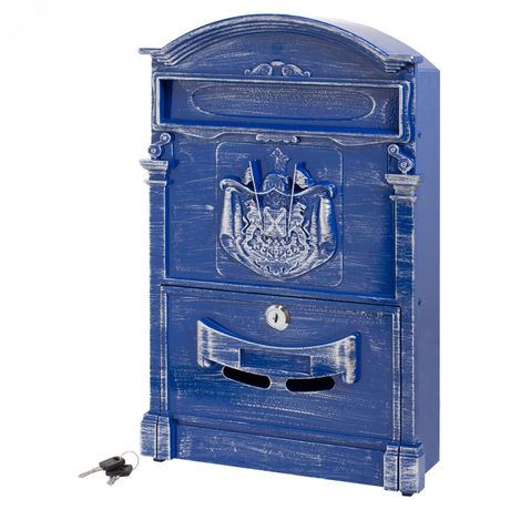 Ящик почтовый АЛЛЮР №4010В антик синий - 15090 ПТК