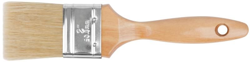 Кисть флейцевая ''Профи'', натур.светлая щетина, деревянная ручка 2'' (50 мм) - 01115 РОС