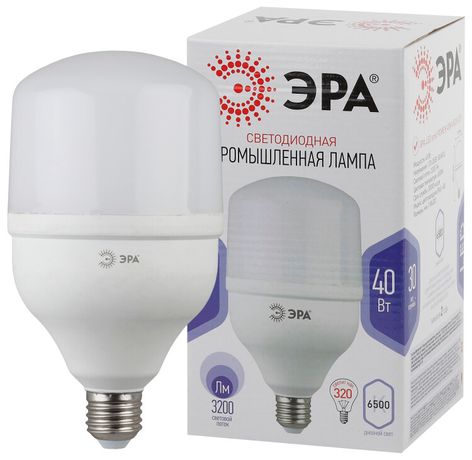 Лампа светодиодная высокомощная STD LED POWER T120-40W-6500-E27 40Вт T120 колокол 6500К холод. бел. E27 3200лм Эра Б0047644