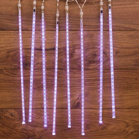 Гирлянда светодиодная "Тающие сосульки" 3.5м 8шт х50см шаг 50см 288LED бел. 3.6Вт 230В IP20 трансф. в компл. провод черн. Neon-Night 256-313-6