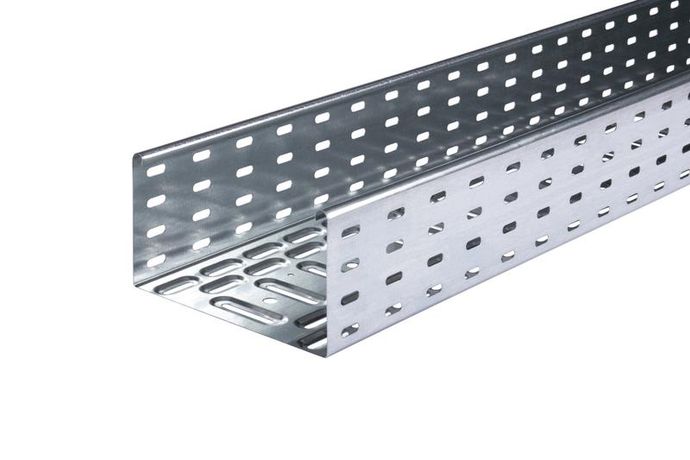 Лоток листовой кабельный LKS 120 FT RU, 110х200х3000 мм, S=0,7 перфорированный, сталь, горячее оцинкование | 6837606 OBO Bettermann