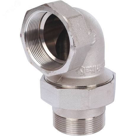 Соединение разъемное угловое 'американка' ВН, уплотнение под гайкой o-ring кольцо, никелированное 2' - SFT-0057-000002 STOUT RG008T5QA2C9NS