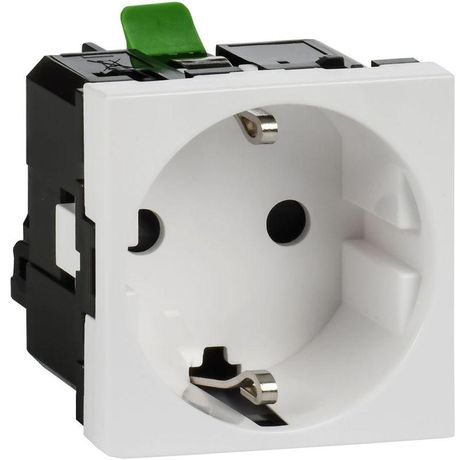 Розетка 2мод. 16А 250В 90град. с заземл. без защ. шторок безвинт. зажимы бел. ИЭК Leg 4521054 Daccord