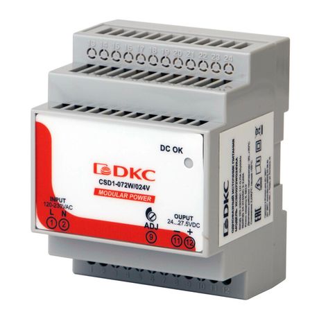 Источник питания "MODULAR POWER", однофазный, 72Вт, 3А, 24В | XCSD1072W024VAA DKC ДКС