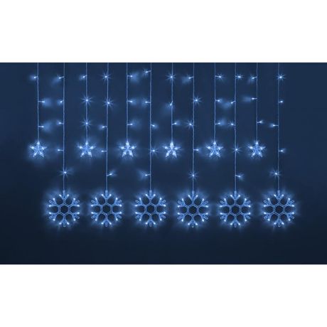 Гирлянда светодиодная "Бахрома" "Звезды и снежинки" 95 122 NGF-D032-03 2.5х1м Blue IP20 Navigator 95122