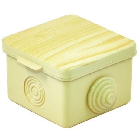 Коробка распаячная ОП 65х65х50мм с гермовводами светл. дерево Урал Пак КО-81011065-045 У.ПАК