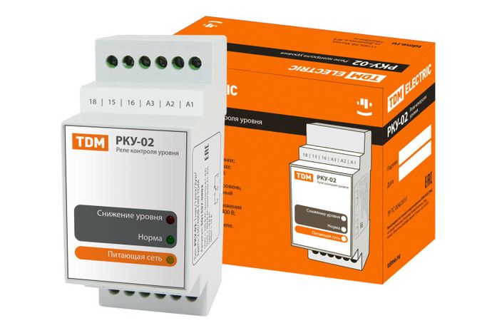 Реле контроля уровня серии РКУ-02-1нас/1рез/2ур/3датч-230/400В-DIN (без датчиков) | SQ1507-0003 TDM