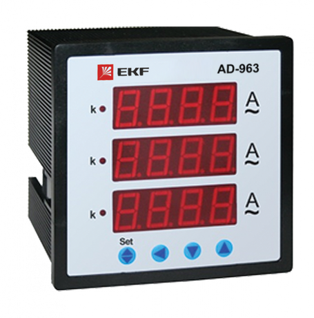 Амперметр AM-D963 цифровой на панель 96х96 трехфазный EKF PROxima | ad-963