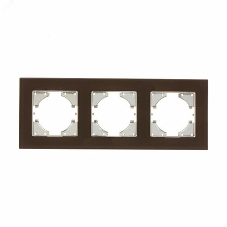 Рамка 3-местная Ugra стекло, коричневый - С1130-033 GUSI
