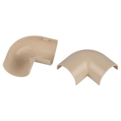 Поворот T-90-KK-30-13-B на 90 градусов для полукруглого кабель-канала бежевый 30х13мм 2шт/комплект | Б0064954 ЭРА