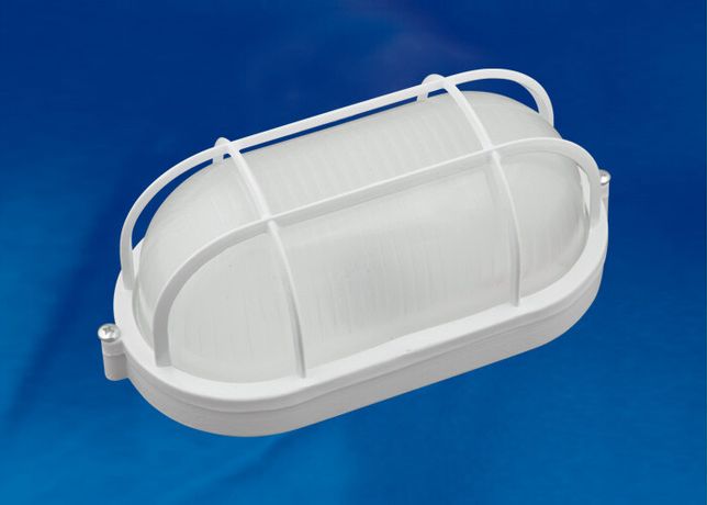 Светильник светодиодный пылевлагозащищен. для ЖКХ ULW-K24B 12W/6000K IP54 WHITE овал с решеткой 6000K 1200Лм 210Х105х85 мм белый | UL-00005240 Uniel