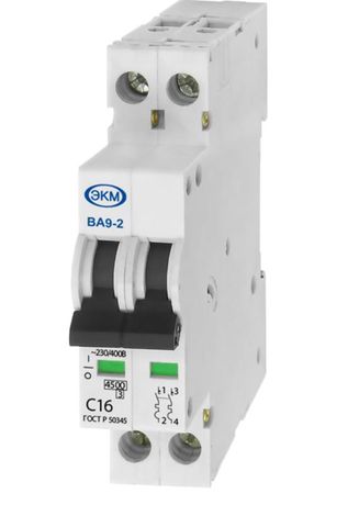 Выключатель автоматический ВА-9-2 C16 4.5кА ультратонкий корпус 18мм Меандр A8302-19910659