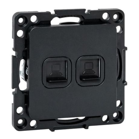 Стокгольм Механизм Розетки RJ-45 2-местной черный | EZK02-035-10 EKF