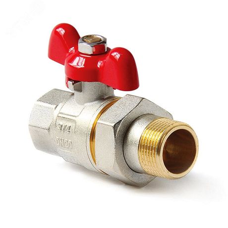 Кран шаровой полнопроходной со сгоном, ручка-бабочка, Н-В 1 - FWB65-M25-F25x PRO AQUA