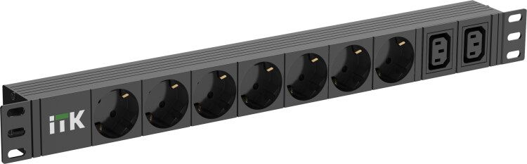 Блок розеток 7-м PDU немец. станд. + 2 С13 1U шнур 2м ITK PH22-7D2C131-P IEK