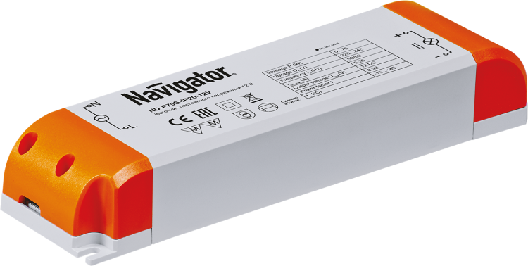 Драйвер для светодиодной ленты LED ND-P75S-IP20-12V 75Вт 12В IP20 | 94680 Navigator ND-P75S-IP20 19024