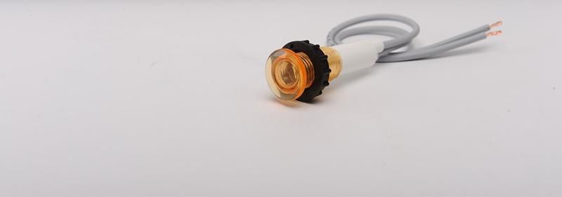Арматура сигнальная 10мм с силиконовым проводом 220В желт. EMAS S100LS