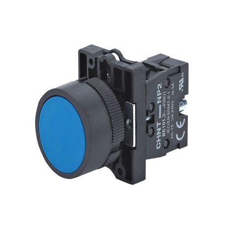 Кнопка управления NP2-EA62 без подсветки синяя 1НЗ, IP40 (R) | 575557 CHINT