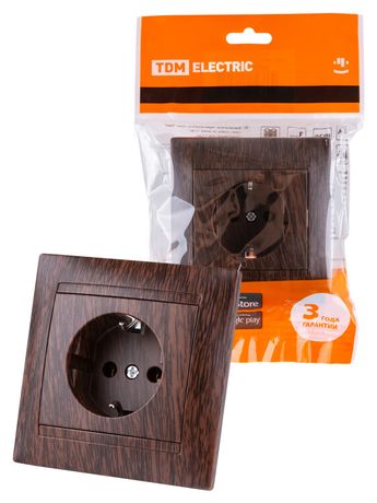 Розетка 2П+З 16А 250В венге "Лама" | SQ1815-0423 TDM