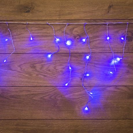 Гирлянда светодиодная "Айсикл" (бахрома) 1.8х0.5м 48LED син. 4.1Вт 230В IP20 провод прозр. Neon-Night 255-013
