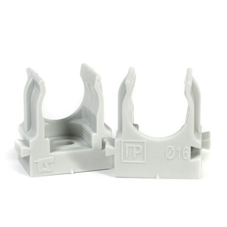 Крепеж-клипса для труб монтажного пистолета серая в гофроящике d16 мм (1400шт/кор) | PR13.0452 Промрукав Строитель