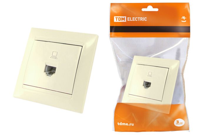 Розетка компьютерная RJ45 сл. кость "Лама" | SQ1815-0116 TDM