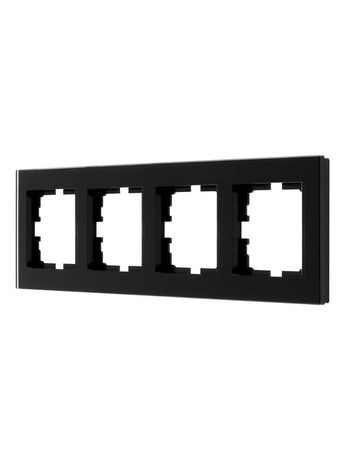 Рамка 4-местн. гориз. VESNA стекло черн. LEZARD 742-5880-149