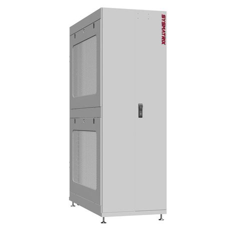 Шкаф серверный 42U 800х1200 передняя дверь: двустворчатая глухой металл IP51. задняя без. боковые панели: перфорированные. цвет: серый RAL7035 - NS 8242.7502 SYSMATRIX