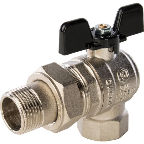 Кран шаровой со сгоном угловой 3/4' ВН ручка бабочка - RG008Q0LA71ICC STOUT SVB-0008-000020