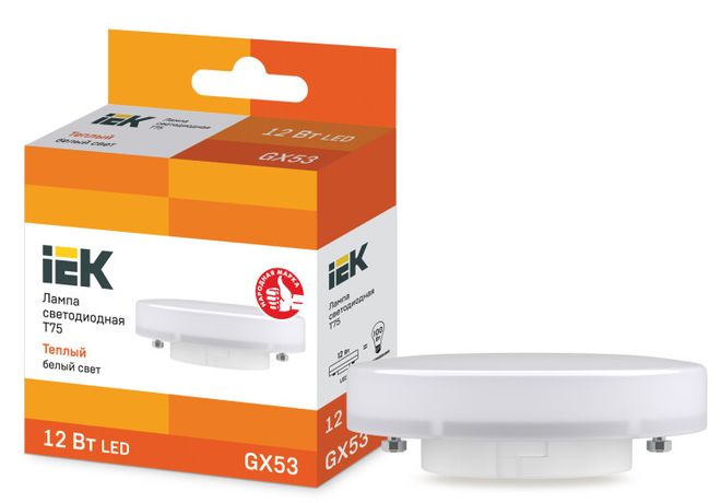 Лампа светодиодная LED 12Вт GX53 230В 3000К ECO Т75 таблетка | LLE-T80-12-230-30-GX53 IEK
