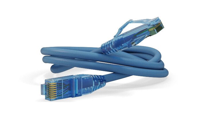 Патч-корд PC-LPM-UTP-RJ45-RJ45-C6-0.3M-LSZH-BL U/UTP, Cat.6, LSZH, 0.3 м, синий | 230186 Hyperline