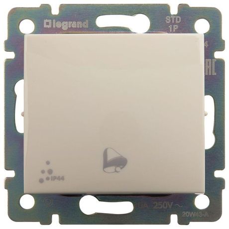 Механизм кнопки звонка СП Valena IP44 символ звонок сл. кость Leg 774199 Legrand
