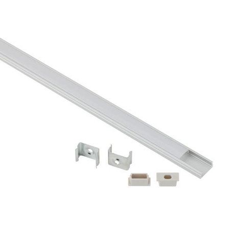 Комплект с накладным анодированным профилем 1506-1m 15х6мм, 1м, серебристый САВ262 | Б0062757 ЭРА