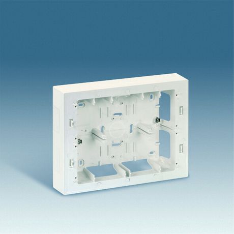 Коробка для наружн. монтажа 2-рядной рамки с суппортами 250х193х53мм Simon82 Centralizations алюм. 82866-33