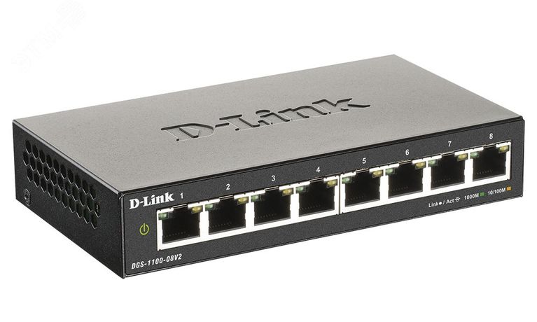 Коммутатор управляемый L2 8 портов 10/100/1000 Мб/с - DGS-1100-08V2/A1A D-Link 128531 D-Link арт. 128531