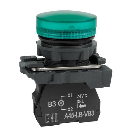 Сигнальная лампа OptiSignal D22 C5-L-B3 зеленая пластик 24VAC/DC XB5AVB3 |332189| КЭАЗ